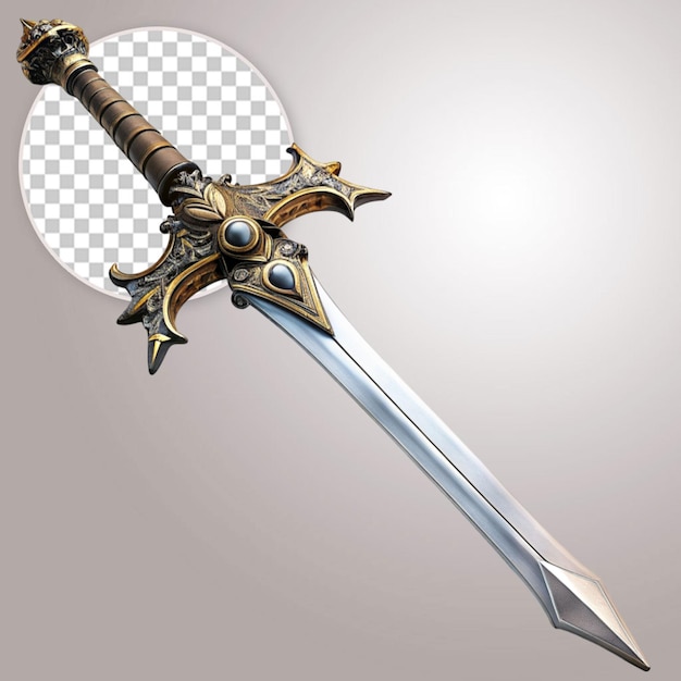 Unique sword with transparent background high quality