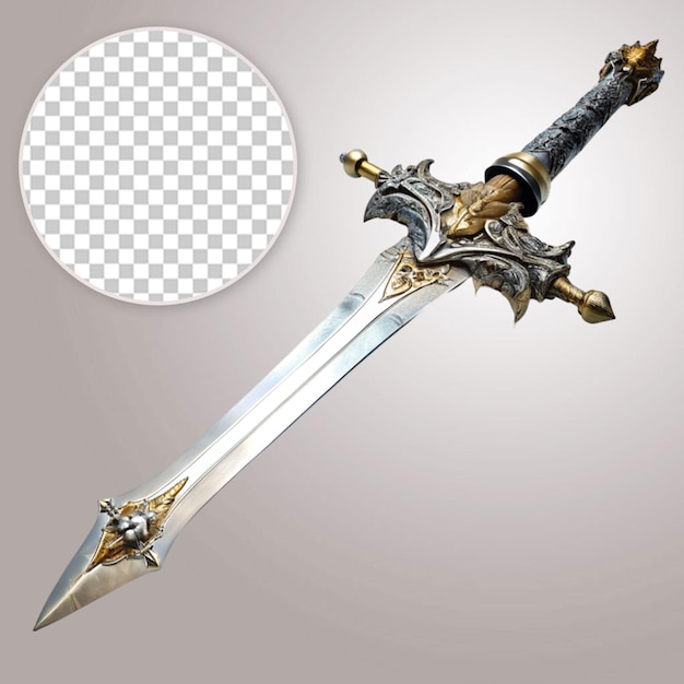 PSD unique sword with transparent background high quality