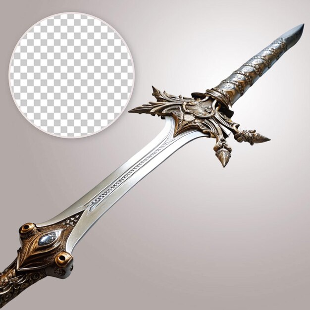 PSD unique sword with transparent background high quality