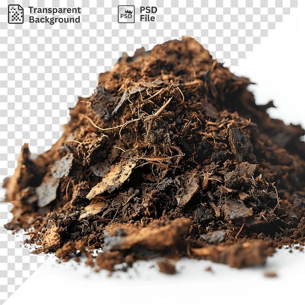 PSD unique texture of a pile of dirt on a isolated background