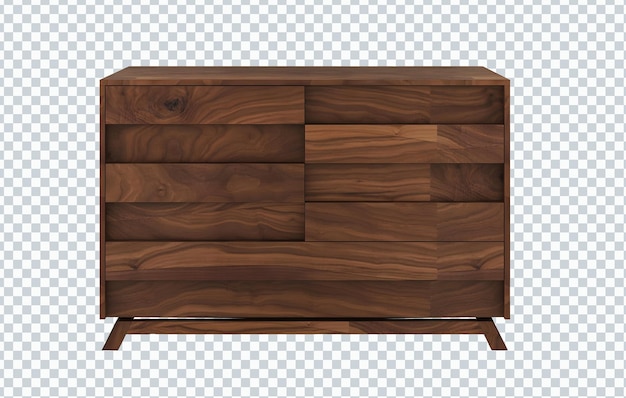 Unique wooden sideboard drawer. transparent.