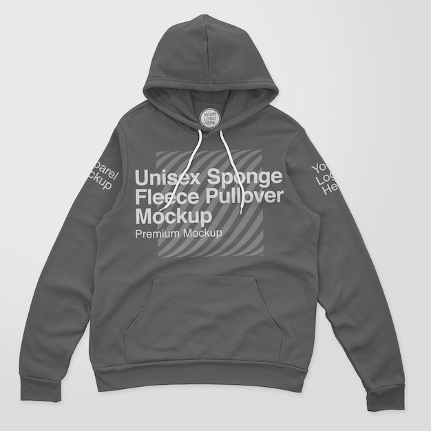 PSD unisex sponge fleece pullover mockup