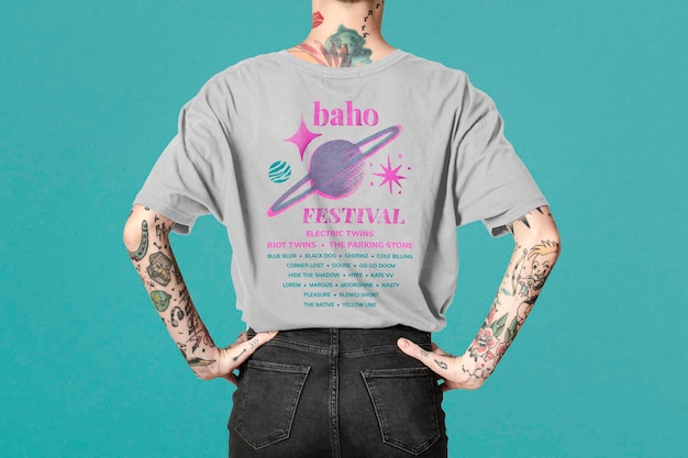 Unisex t-shirt mockup casual kleding psd