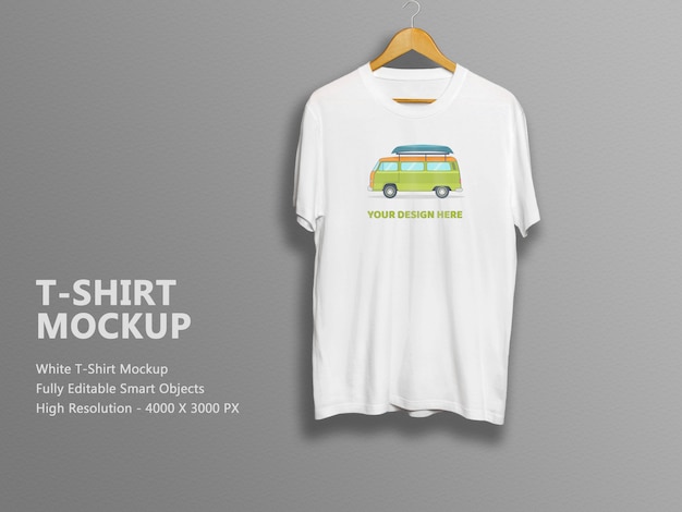 Unisex white t-shirt mockup template