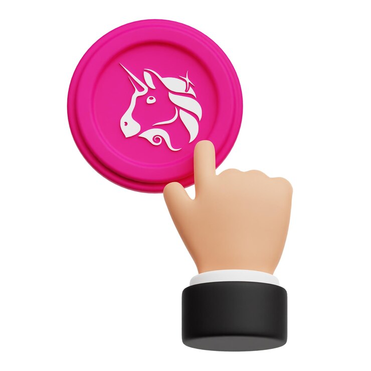 PSD uniswap crypto token 3d icon isolated on the white background