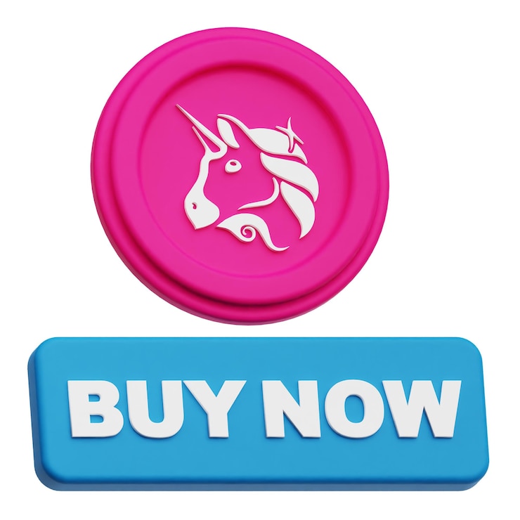 PSD uniswap crypto token 3d icon isolated on the white background