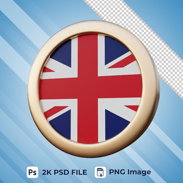 PSD イギリスの旗3d