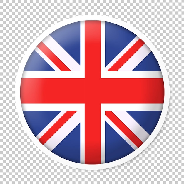 PSD united kingdom flag circle design with white frame and shadow effect circle flag of united kingdom