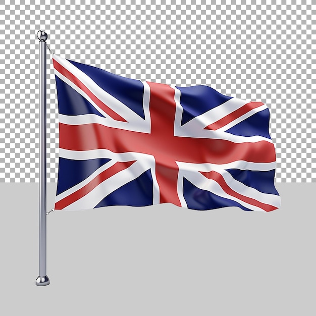 PSD united kingdom flag on transparent background ai generated