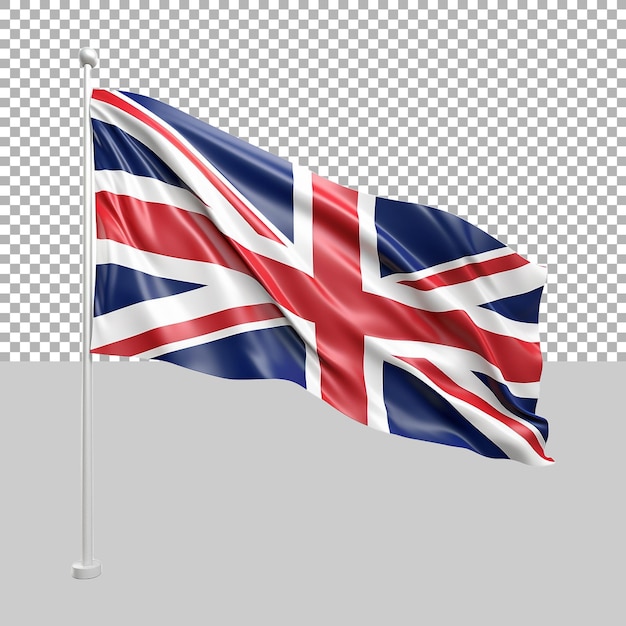 United kingdom flag on transparent background ai generated