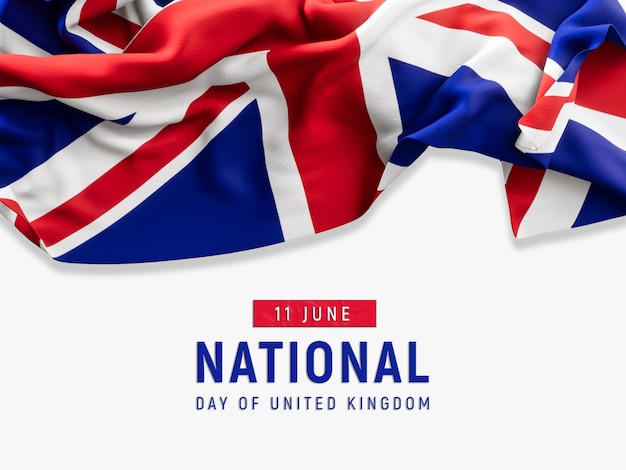 PSD united kingdom national day celebration with flag background