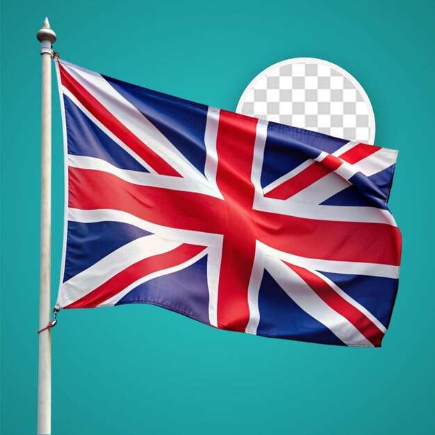 United kingdom waving flag realistic isolated on transparent png