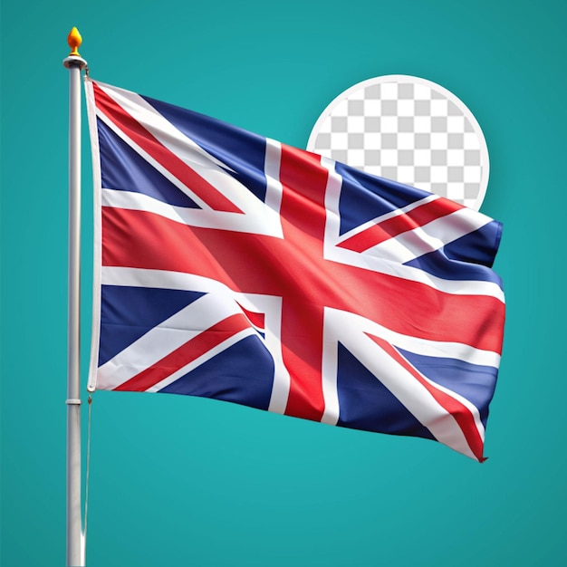 United kingdom waving flag realistic isolated on transparent png