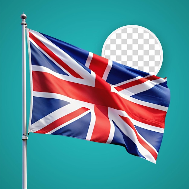 PSD united kingdom waving flag realistic isolated on transparent png