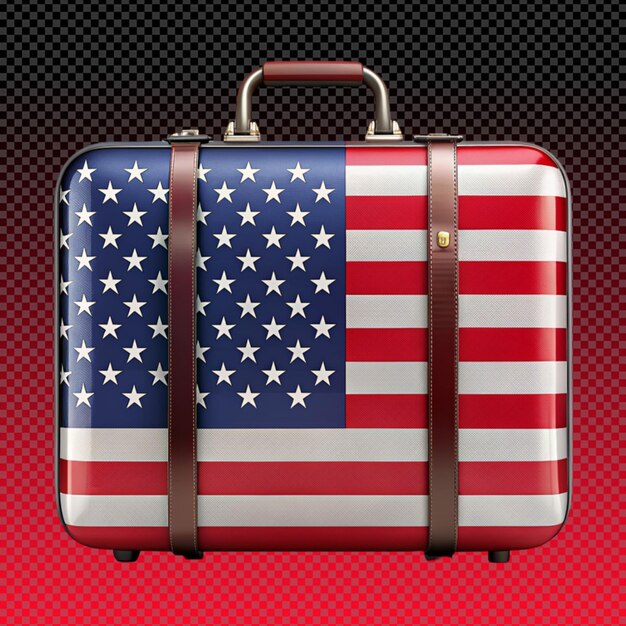 PSD united state of america flag suitcase travel bag png