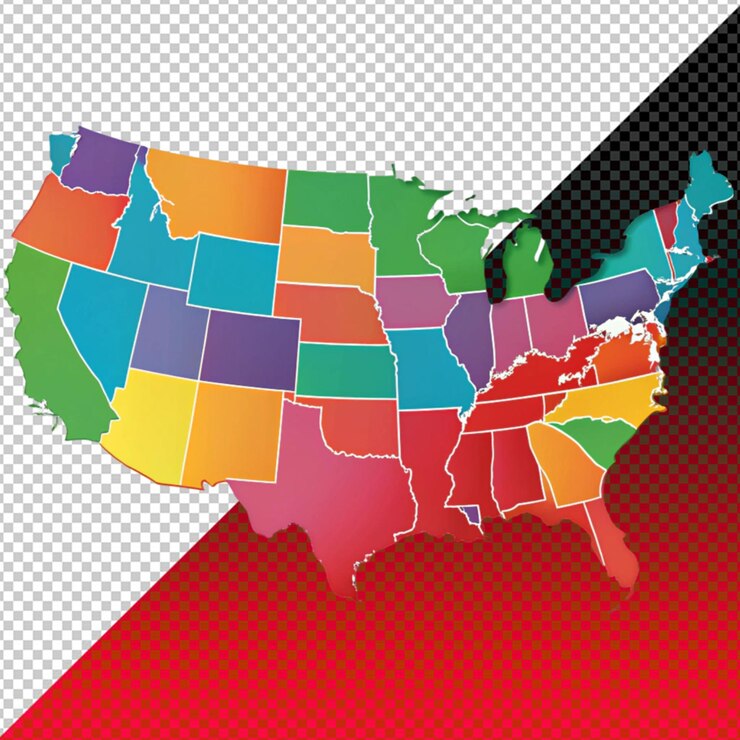 PSD united states of america map