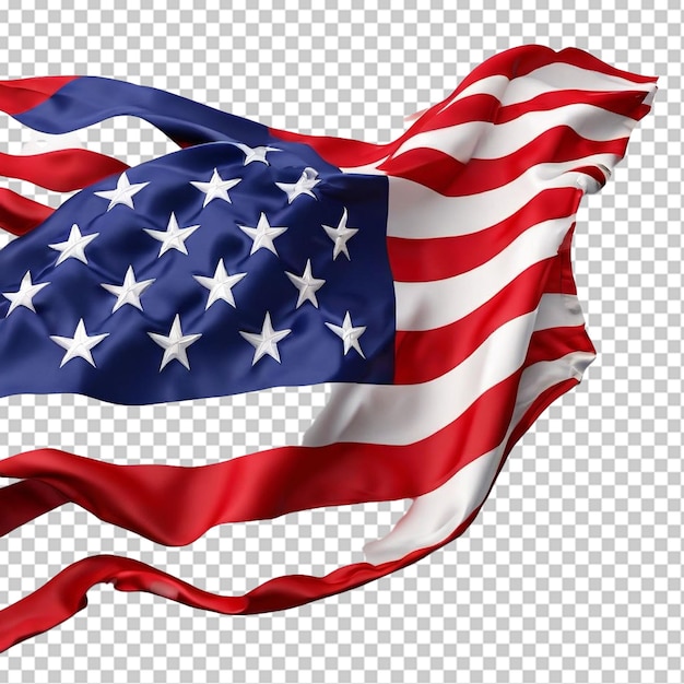 PSD united states button with american flag isolated on white