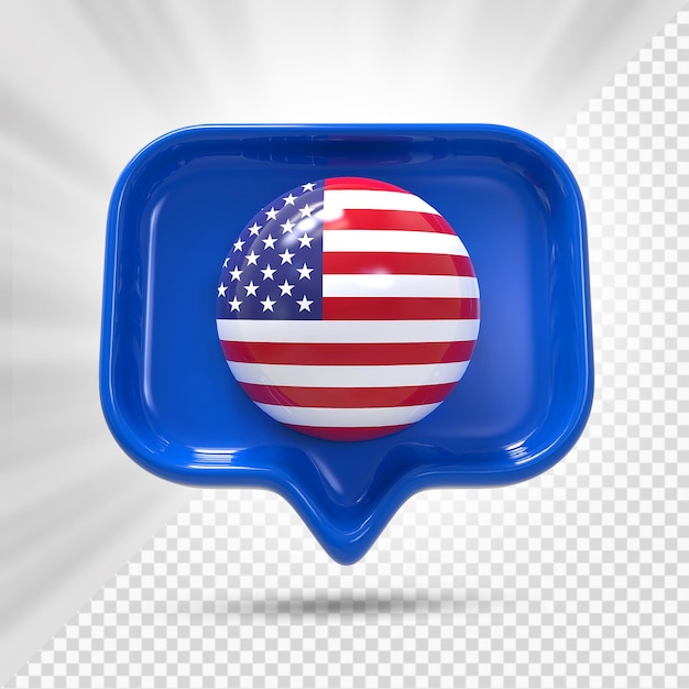 PSD united states flag in 3d icon