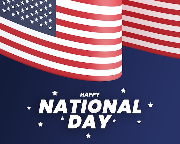 United states flag design template independence national day editable text and background