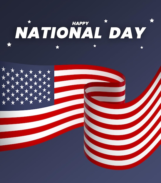 アメリカ合衆国国旗 独立記念日 バナー リボン