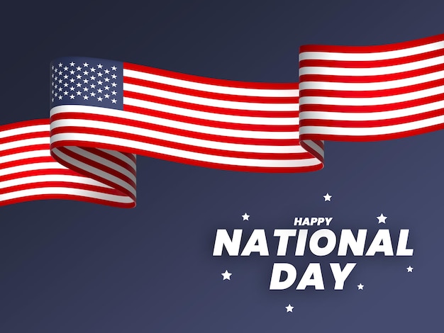 アメリカ合衆国国旗 独立記念日 バナー リボン