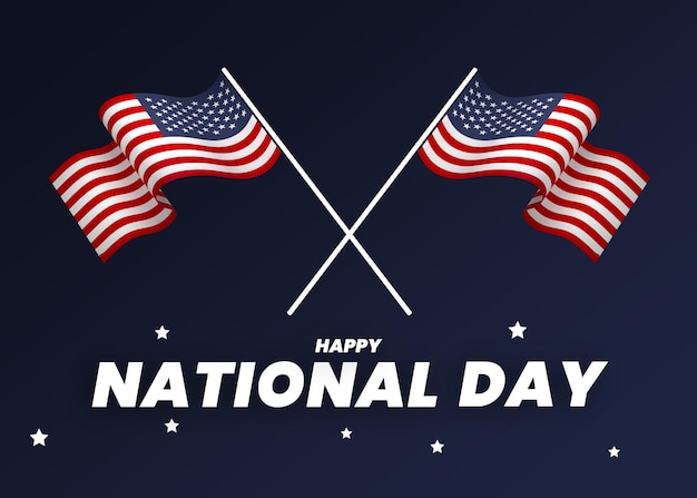united states flag element design national independence day banner ribbon psd