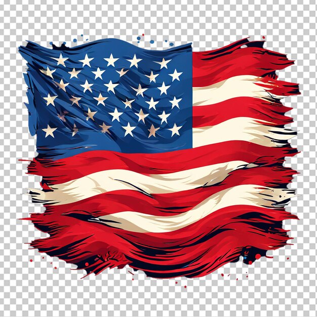 PSD icona vettoriale dell'illustrazione della bandiera degli stati uniti wave