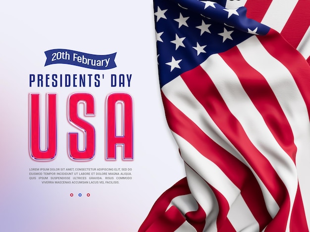 United states ribbon flag for president's day