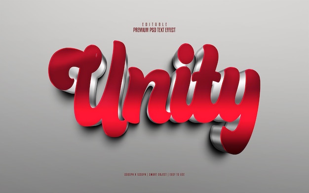 Unity editable premium 3d psd text effect