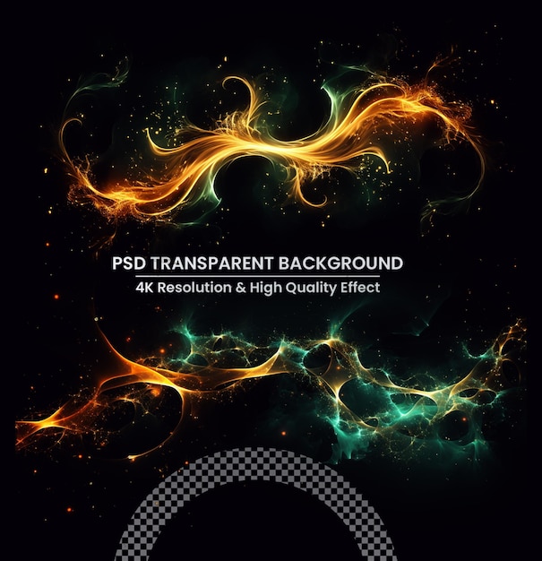 PSD universe is not enough series design composed of fractal elements lights and textures