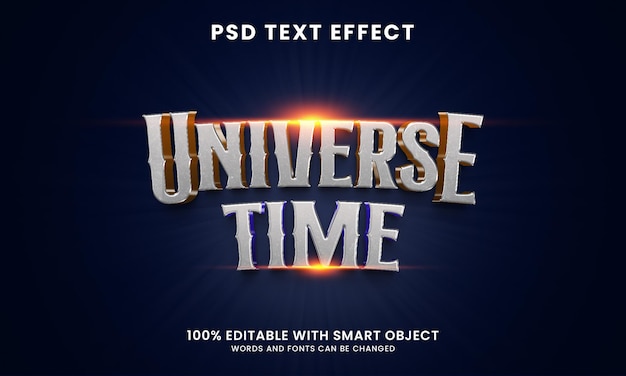 Universe time 3d style text effect