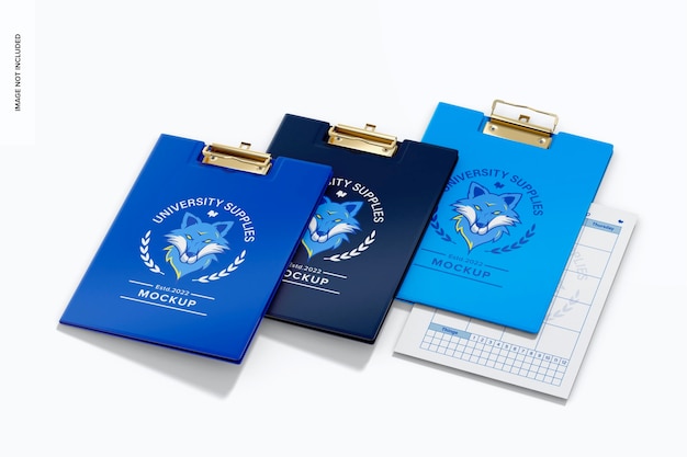 university clipboards mockup