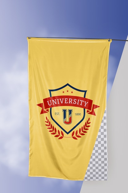 PSD university flag concept mock-up