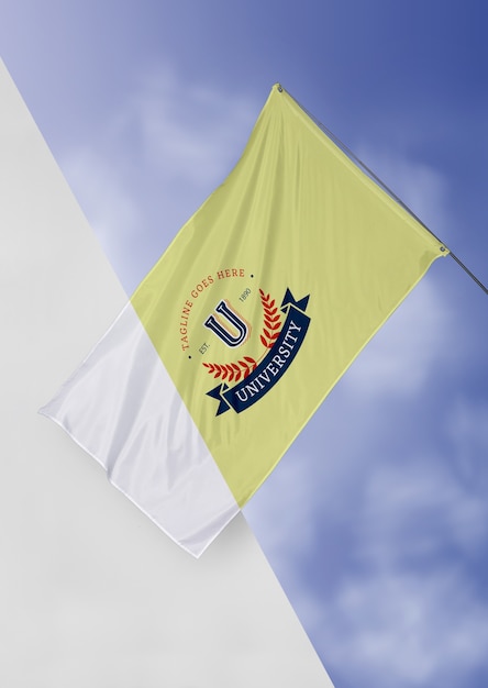 PSD university flag concept mock-up