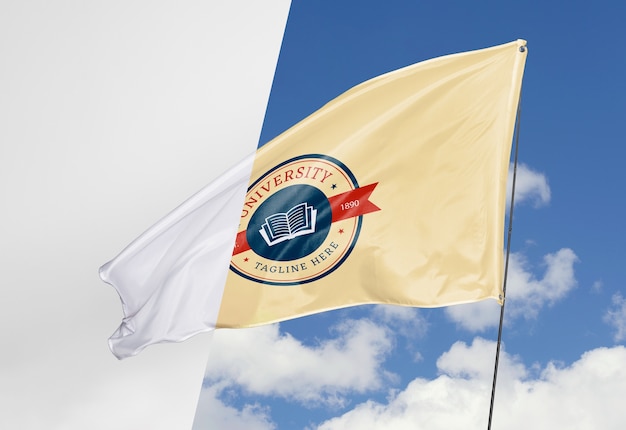 PSD university flag concept mock-up