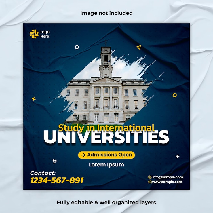 PSD university poster for social media