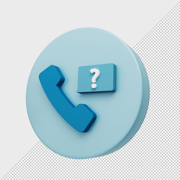 Unknown call icon 3d render Premium Psd