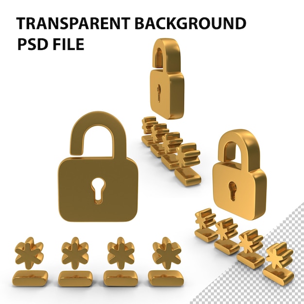 PSD Открыть защищенный 4-пинный пароль png
