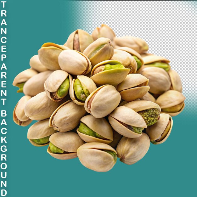 PSD unshelled pistachios isolated on transparent background