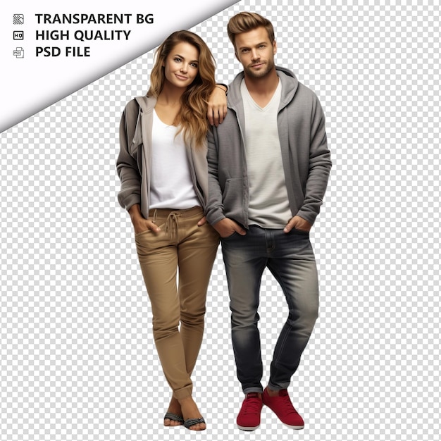 PSD unsuccessful european couple ultra realistic style white