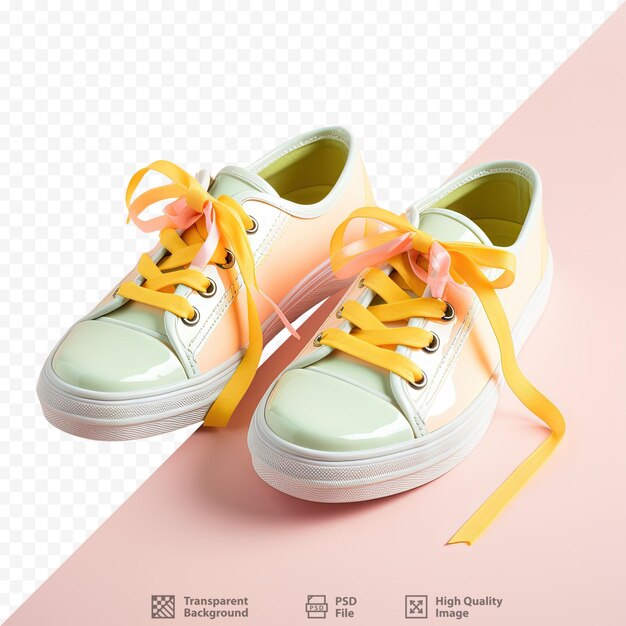 Untied shoelaces on transparent background