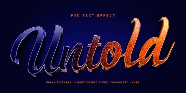 PSD untold 3d style text effect