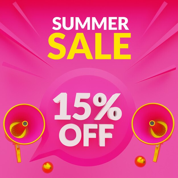 Up to 15 off summer sale promotion banner