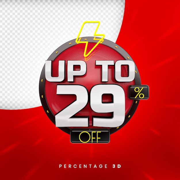 Up to 29 percent off banner 3d premium psd