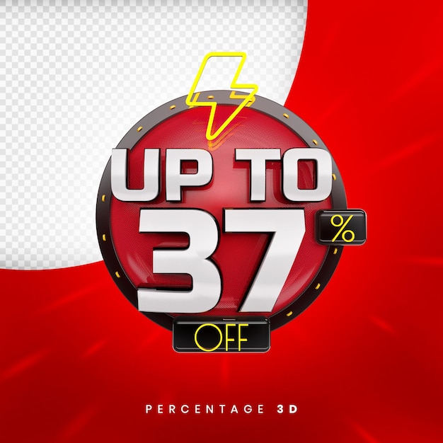 Up to 37 percent off banner 3d premium psd