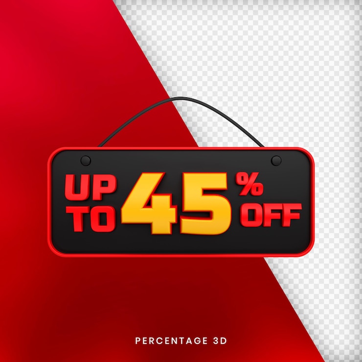 PSD up to 45 percentage off 3d render premium psd
