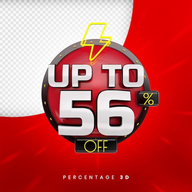 Up to 56 percent off banner 3d premium psd