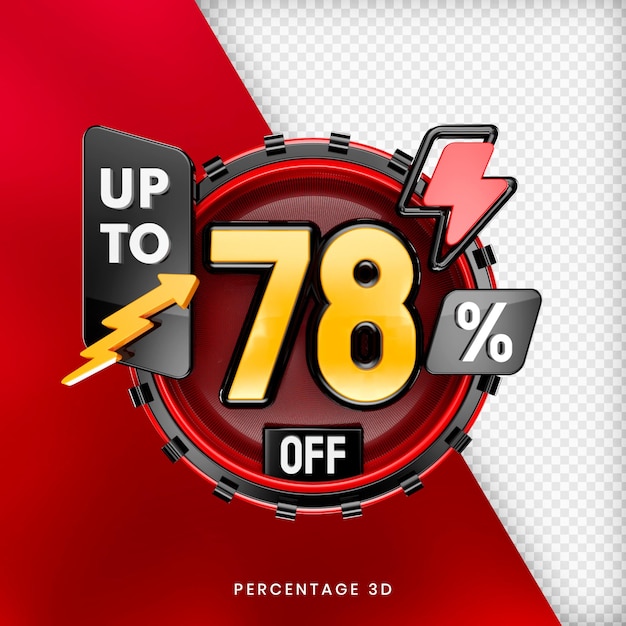 PSD up to 78 percent off banner 3d isolated premium psd