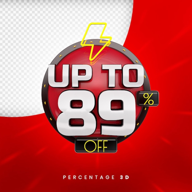 Up to 89 percent off banner 3d premium psd