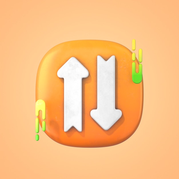 Up and down arrows 3d rendering